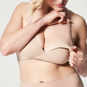 SPANX Mama Nursing Bra Nude 2.O XL Clip Down Cups Gift Full Coverage T-Shirt New